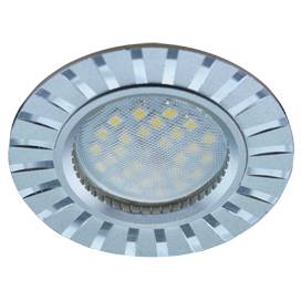 Светильник Ecola MR16 DL3183 GU5.3 встр. литой (скрытый крепёж лампы) Полоски по кругу Матовый хром/Алюминий 23х78