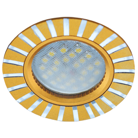 Светильник Ecola MR16 DL3183 GU5.3 встр. литой (скрытый крепёж лампы) Полоски по кругу Матовое золото/Алюминий 23х78