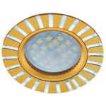 Светильник Ecola MR16 DL3183 GU5.3 встр. литой (скрытый крепёж лампы) Полоски по кругу Матовое золото/Алюминий 23х78