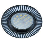 Светильник Ecola MR16 DL3182 GU5.3 встр. литой (скрытый крепёж лампы) Рифлёные реснички по кругу Чёрный/Алюминий 23х78